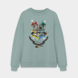 Мужской свитшот oversize без начеса хлопок Hogwarts School of Witchcraft and Wizardry