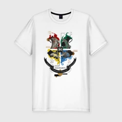 Мужская футболка хлопок Slim Hogwarts School of Witchcraft and Wizardry