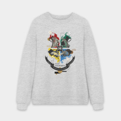 Мужской свитшот oversize без начеса хлопок Hogwarts School of Witchcraft and Wizardry