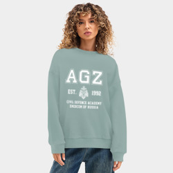 Женский свитшот oversize без начеса хлопок Академия Гражданской Защиты МЧС России - фото 2