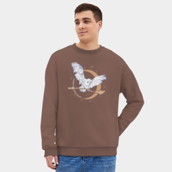 Мужской свитшот oversize без начеса хлопок Сова Гарри Поттера - фото 2