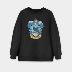 Женский свитшот oversize без начеса хлопок Ravenclaw факультет