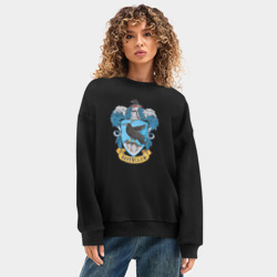 Женский свитшот oversize без начеса хлопок Ravenclaw факультет - фото 2