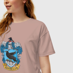Женская футболка хлопок Oversize Ravenclaw факультет - фото 2
