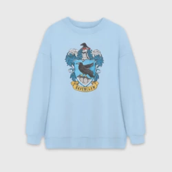 Женский свитшот oversize без начеса хлопок Ravenclaw факультет