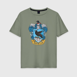 Женская футболка хлопок Oversize Ravenclaw факультет
