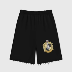 Женские шорты oversize футер хлопок Hufflepuff факультет университета Хогвартс с барсуком