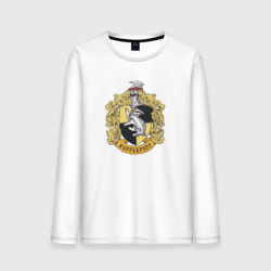 Мужской лонгслив хлопок Hufflepuff факультет университета Хогвартс с барсуком
