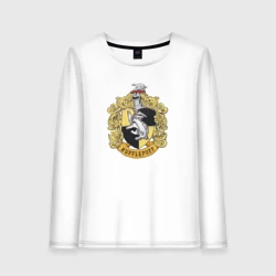 Женский лонгслив хлопок Hufflepuff факультет университета Хогвартс с барсуком