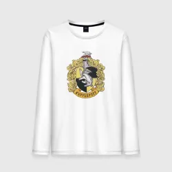 Мужской лонгслив хлопок Hufflepuff факультет университета Хогвартс с барсуком