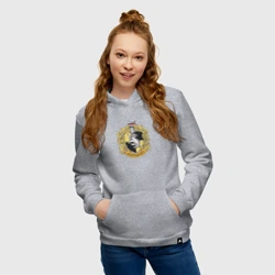 Женская толстовка хлопок Hufflepuff факультет университета Хогвартс с барсуком - фото 2
