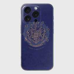 Чехол для iPhone 16 Pro Max силиконовый с защитой камеры Happy Christmas - Hogwarts