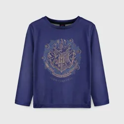 Детский лонгслив 3D Happy Christmas - Hogwarts