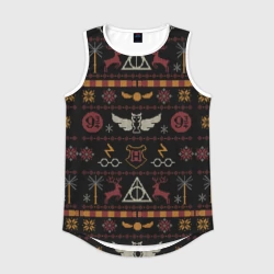 Мужская спортивная майка 3D Новогодний паттерн - Гарри Поттер