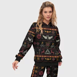 Женский костюм с толстовкой 3D Новогодний паттерн - Гарри Поттер - фото 2