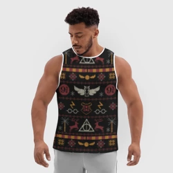 Мужская спортивная майка 3D Новогодний паттерн - Гарри Поттер - фото 2