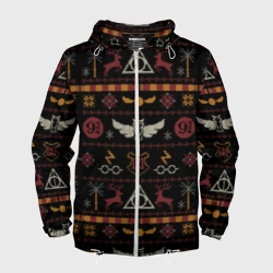 Мужская ветровка 3D Новогодний паттерн - Гарри Поттер