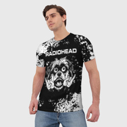 Мужская футболка 3D Radiohead рок пес - фото 2