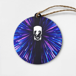 Деревянная игрушка круг David Bowie neon energy