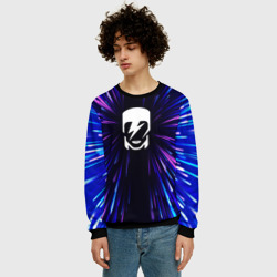 Мужской свитшот 3D David Bowie neon energy - фото 2