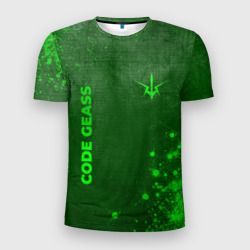 Мужская футболка 3D Slim Code Geass - green gradient вертикально