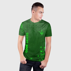 Мужская футболка 3D Slim Code Geass - green gradient вертикально - фото 2