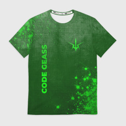 Мужская футболка 3D Code Geass - green gradient вертикально