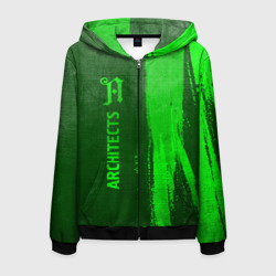 Мужская толстовка 3D на молнии Architects - green gradient по-вертикали