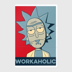 Магнитный плакат 2Х3 Рик и Морти workaholic