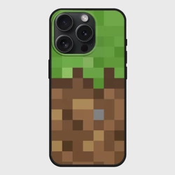 Чехол силиконовый для Apple iPhone 15 Pro Мax матовый Earth - Minecraft