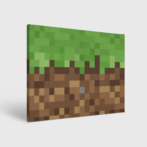 Холст прямоугольный Earth - Minecraft