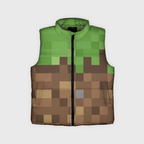 Детский жилет утепленный 3D Earth - Minecraft