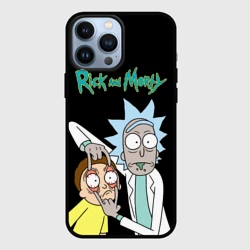 Чехол для iPhone 13 Pro Max Рик и Морти с логотипом