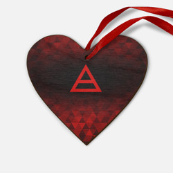 Деревянная игрушка Сердце Thirty Seconds to Mars red poly