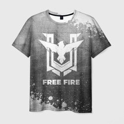 Мужская футболка 3D Free Fire - grey gradient