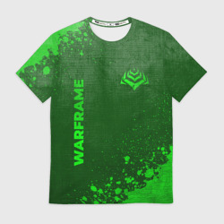 Мужская футболка 3D Warframe - green gradient вертикально