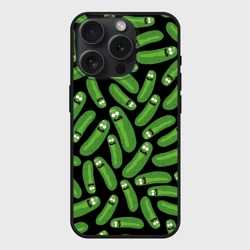 Чехол силиконовый для Apple iPhone 15 Pro Мax матовый Огурчик Рик