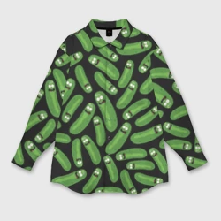 Мужская рубашка oversize 3D Огурчик Рик