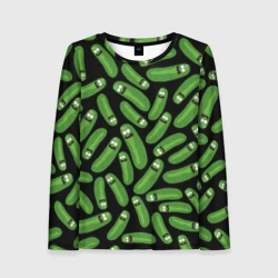 Женский лонгслив 3D Огурчик Рик