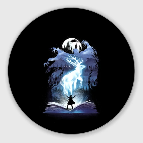 Круглый коврик для мышки Harry Potter patronus and dementors