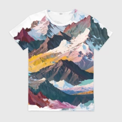 Женская футболка 3D Искусство гор