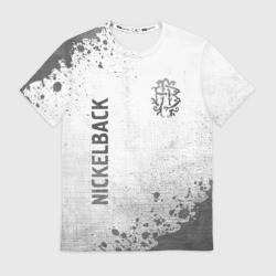 Мужская футболка 3D Nickelback - white gradient вертикально