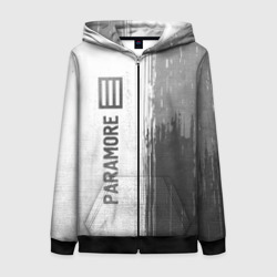 Женская толстовка 3D на молнии Paramore - white gradient по-вертикали