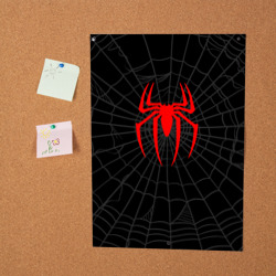 Постер Логотип паука на фоне паутины косплей костюм Моралеса чёрный  - фото 2