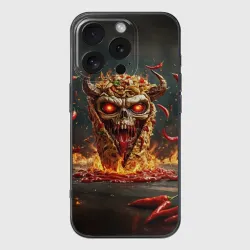 Чехол для iPhone 16 Pro Max силиконовый с защитой камеры Адская шаверма