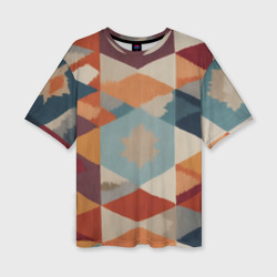 Женская футболка oversize 3D Ромбы абстракция