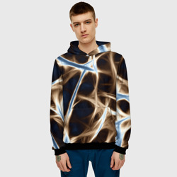 Мужская толстовка 3D Неоновые связи - фото 2