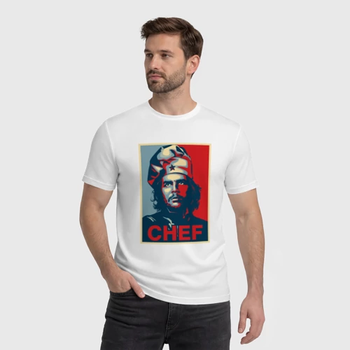 Мужская футболка хлопок с принтом Шеф Че Гевара, фото на моделе #1