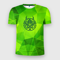 Мужская футболка 3D Slim Disturbed green poly