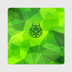 Магнит виниловый Квадрат Disturbed green poly